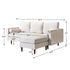 Tiziano Tufted 2-Piece Sectional Sofa – Ivory Linen Reversible Chaise Couch with Accent Pillows | Mid-Century Modern L-Shaped Sofa | Kinwell Furniture