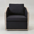 Claude Performance Linen Fabric Swivel Chair - Black Modern Swivel Chair | Swivel Accent Chairs | Kinwell Furniture | Swivel Armchairs