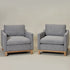 Goose Down Feathers Upholstered Armchair – Gray Square Arm Accent Chair | Plush Feather-Filled Chair | Kinwell Furniture | Cloud-Soft, Timeless Design