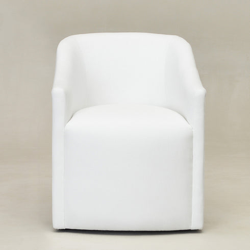 Rafa Performance Dining Chair with Casters - Covered Dining Chair | Dining Chairs with Arms | Kinwell Furniture | Performance Fabric Chairs