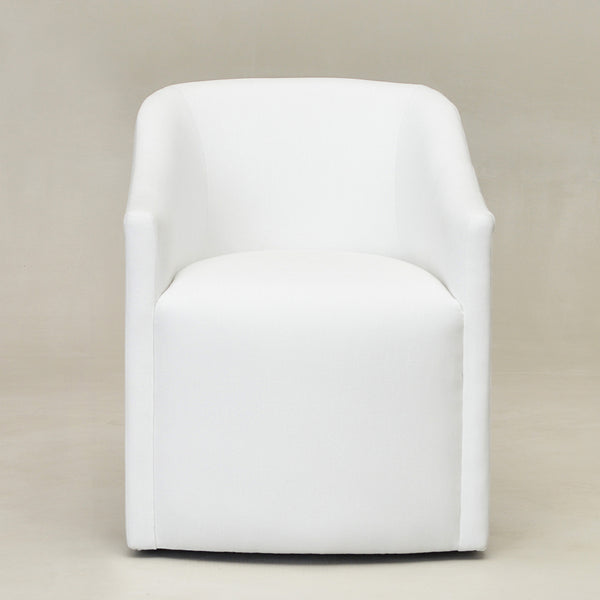 Rafa Performance Dining Chair with Casters - Covered Dining Chair | Dining Chairs with Arms | Kinwell Furniture | Performance Fabric Chairs