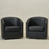 Logan Faux Leather Tufted Swivel Club Chair - Swivel Accent Chair | Living Room Swivel Chairs | Kinwell Furniture | Best Swivel Chairs