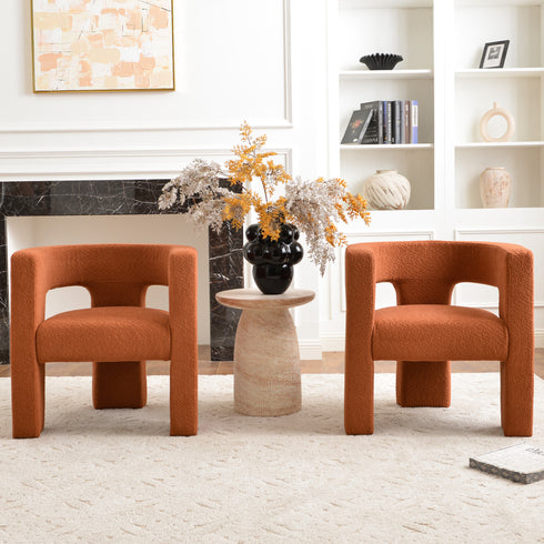 Herbert Modern Bouclé Armchair - Caramel Accent Chair | Decorative Accent Chairs | Kinwell Furniture | Modern Accent Chairs