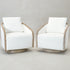 Barnett Swivel Barrel Chair - Pearl White Modern Swivel Chair | Swivel Accent Chairs | Kinwell Furniture | Swivel Armchairs