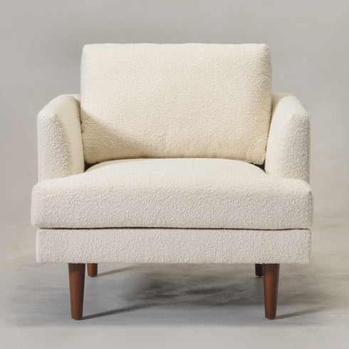 Upholstered Armchair – Cream Square Arm Accent Chair | Performance Fabric Armchair | Kinwell Furniture | Scandinavian, Timeless Design