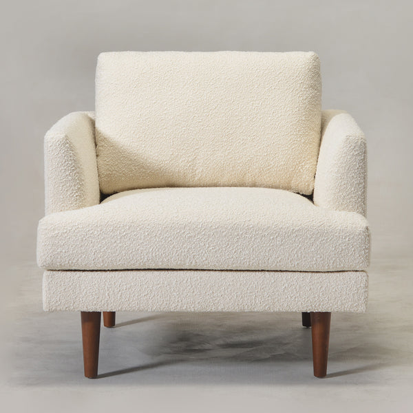 Upholstered Armchair – Cream Square Arm Accent Chair | Performance Fabric Armchair | Kinwell Furniture | Scandinavian, Timeless Design