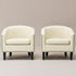 Logan Faux Leather Tufted Club Chair - Cream Accent Chair | Decorative Accent Chairs | Kinwell Furniture | Modern Accent Chairs