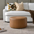 Elof Faux Leather Ottoman - Compact & Versatile Pouf | Living Room Footrest | Kinwell Furniture | Contemporary Ottomans