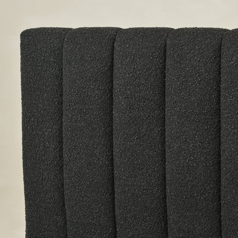 Agnes Bouclé Bed Frame with Headboard-White Modern Bed Frame | Platform Beds | Kinwell Furniture | Bedroom Bed Headboard