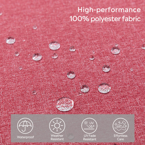 Ranu Extra Thick Outdoor Cushion Set – Red Patio Chair Cushions | Outdoor Seat & Back Cushions | Weather-Resistant Outdoor Cushions | Kinwell Furniture