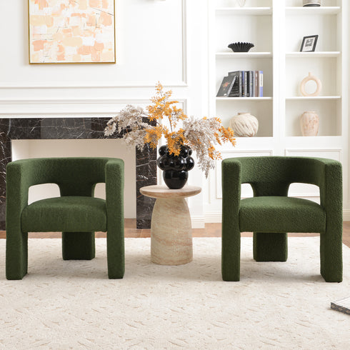 Herbert Modern Bouclé Armchair - Green Accent Chair | Decorative Accent Chairs | Kinwell Furniture | Modern Accent Chairs