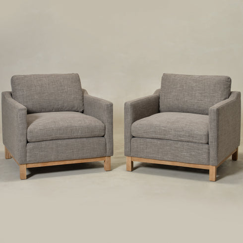 Goose Down Feathers Upholstered Armchair – Tan Square Arm Accent Chair | Plush Feather-Filled Chair | Kinwell Furniture | Cloud-Soft, Timeless Design
