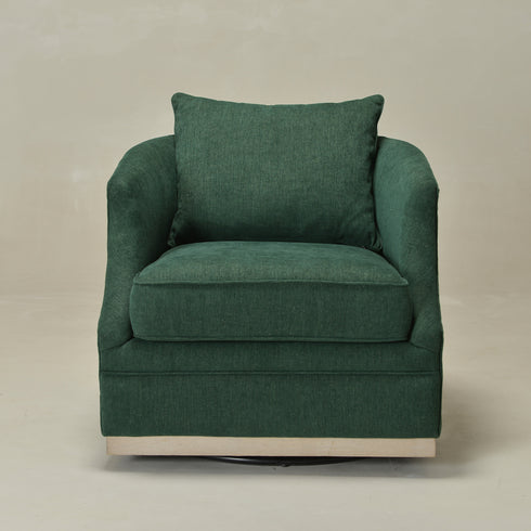Minerva Swivel Barrel Chair - Green Modern Swivel Chair | Swivel Accent Chairs | Kinwell Furniture | Swivel Armchairs