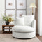 Kurt Down Swivel Barrel Chair - White Modern Swivel Chair | Swivel Accent Chairs | Kinwell Furniture | Swivel Armchairs
