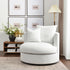 Kurt Down Swivel Barrel Chair - White Modern Swivel Chair | Swivel Accent Chairs | Kinwell Furniture | Swivel Armchairs