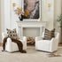 Vestie Chenille Swivel Barrel Chair - Cream Mid Century Modern Swivel Chair | Waiting Room Swivel Chairs| Kinwell Furniture | Designer Swivel Chairs