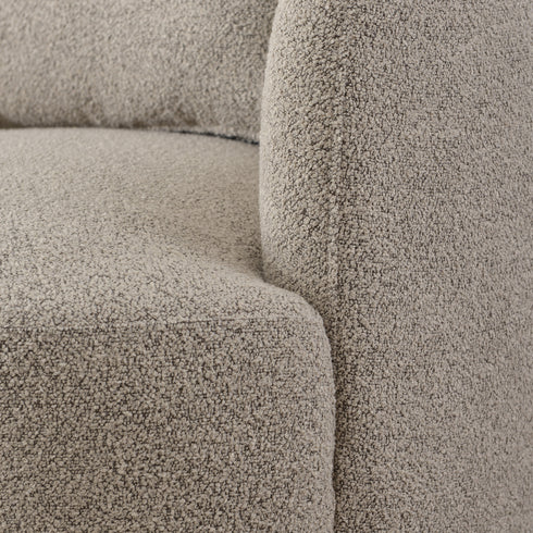 Ashlie Bouclé Swivel Barrel Chair - Taupe Modern Swivel Chair | Swivel Accent Chairs | Kinwell Furniture | Swivel Armchairs