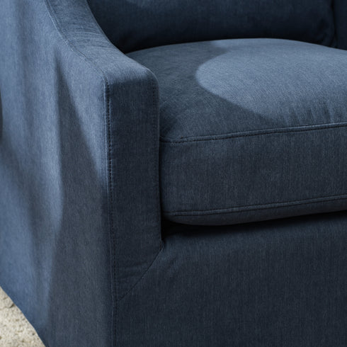 Charles Slipcover Swivel Barrel Chair – Navy Modern Swivel Chair | Slipcover Swivel Chairs | Kinwell Furniture | Swivel Armchairs