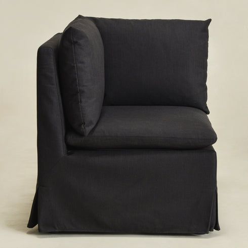 Nelly Performance Corner Banquette Chair - Black Modern Corner Banquette Chair | Corner Banquette Seating | Kinwell Furniture | Modular Dining Banquette