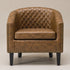 Logan Faux Leather Tufted Club Chair - Coffee Accent Chair | Decorative Accent Chairs | Kinwell Furniture | Modern Accent Chairs