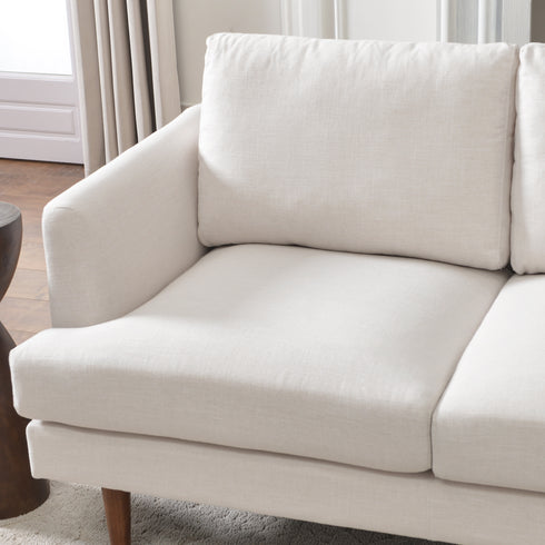 Ivory Upholstered Sofa – Albert Sofa Couch | 3-Seater Sofa | Kinwell Furniture | Mid-Century Modern, Timeless Design