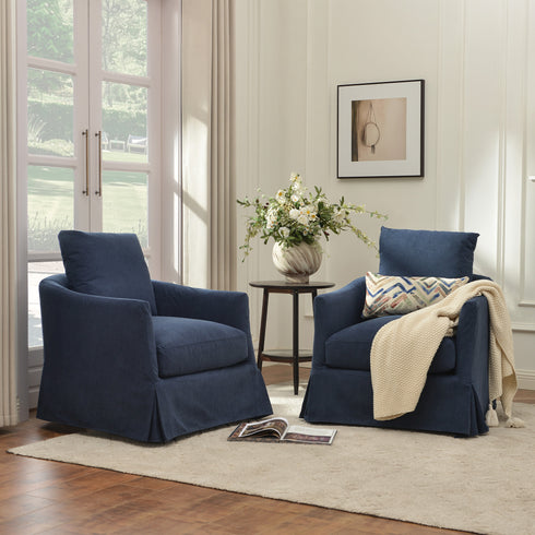 Eliza Slipcover Swivel Barrel Chair
