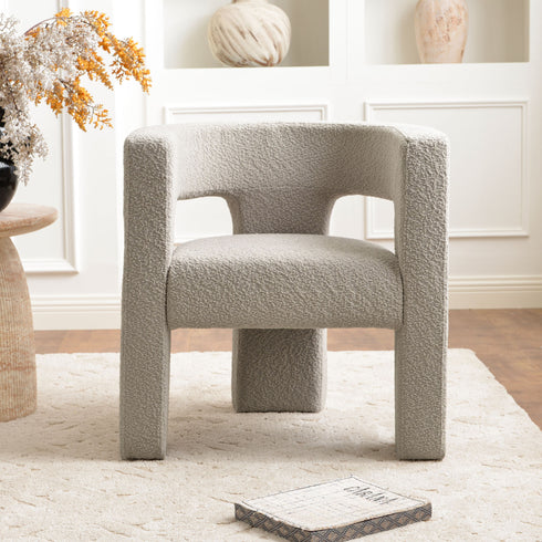Herbert Modern Bouclé Armchair - Oatmeal Accent Chair | Decorative Accent Chairs | Kinwell Furniture | Modern Accent Chairs