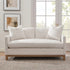 Goose Down Feathers Upholstered Loveseat – Cream Square Arm 2-Seater Sofa | Plush Feather-Filled Loveseat | Kinwell Furniture | Cloud-Soft, Timeless Design