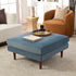 Albert Linen Blend Ottoman – Footrest & Pouf | Living Room Accent Seat | Kinwell Furniture | Contemporary Ottoman | Blue