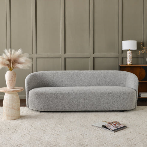 Everitte Bouclé 3-Seater Sofa - Black & White 3 Seater Sofa | Three Seater Couch | Kinwell Furniture | Modern 3 Seater Sofas