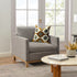 Goose Down Feathers Upholstered Armchair – Tan Square Arm Accent Chair | Plush Feather-Filled Chair | Kinwell Furniture | Cloud-Soft, Timeless Design