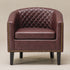 Logan Faux Leather Tufted Club Chair - Red Accent Chair | Decorative Accent Chairs | Kinwell Furniture | Modern Accent Chairs