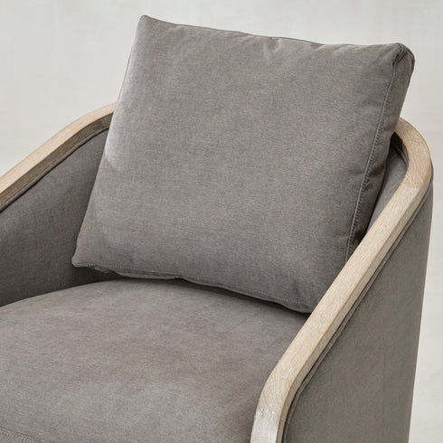 Barnett Swivel Barrel Chair - Slate Gray Modern Swivel Chair | Swivel Accent Chairs | Kinwell Furniture | Swivel Armchairs