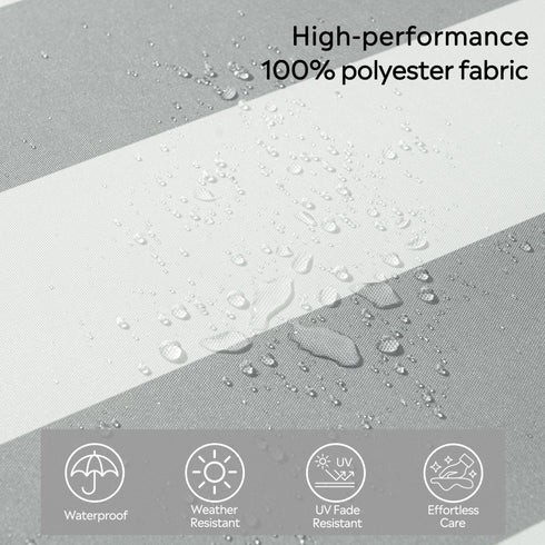 Ranu Extra Thick Outdoor Cushion Set – Gray Striped Patio Chair Cushions | Outdoor Seat & Back Cushions | Weather-Resistant Outdoor Cushions | Kinwell Furniture