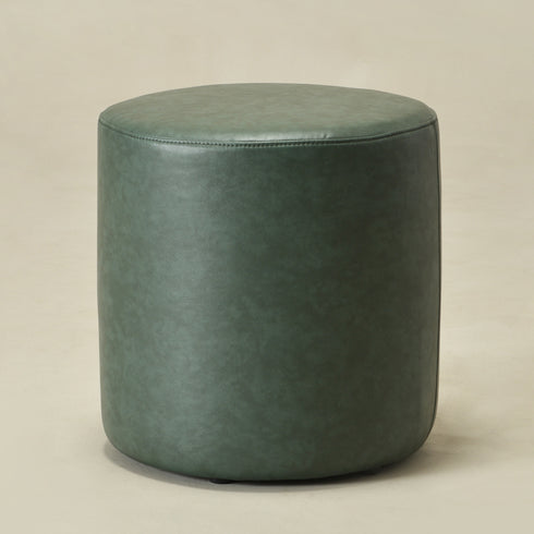 Elof Faux Leather Ottoman - Faux Leather Footrest | Round Pouf for Living Room | Kinwell Furniture | Stylish Home Seating
