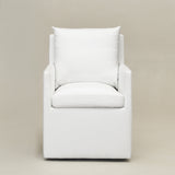Sean Performance Dining Chair with Casters - Ivory Padded Dining Chair | Dining Chairs with Casters | Kinwell Furniture | Top Performing Dining