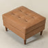 Tiziano Tufted Ottoman – Faux Leather Rectangular Footrest & Accent Seat | Mid-Century Upholstered Pouf | Camel Ottoman