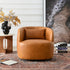 Ashlie Leather Swivel Barrel Chair - Modern Swivel Chair | Swivel Accent Chairs | Kinwell Furniture | Swivel Armchairs