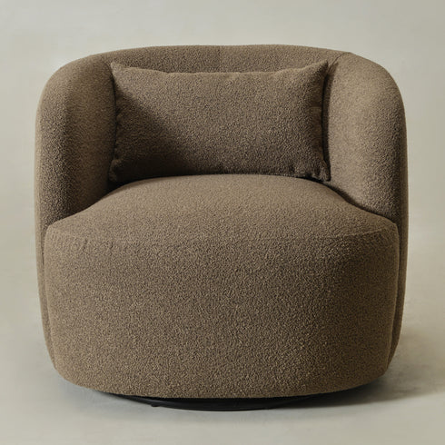 Ashlie Bouclé Swivel Barrel Chair