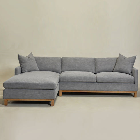 Goose Down Feathers Upholstered Sectional Sofa | Cloud Soft L-Shaped Sectional with Chaise | Down Filled Modern Sectional Couch | Comfortable Everyday Sectional Sofa | Modular L-Shape Sectional | Kinwell Furniture
