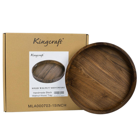 Round Black Walnut Serving Tray - Kinwell Furniture
