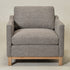 Goose Down Feathers Upholstered Armchair – Tan Square Arm Accent Chair | Plush Feather-Filled Chair | Kinwell Furniture | Cloud-Soft, Timeless Design