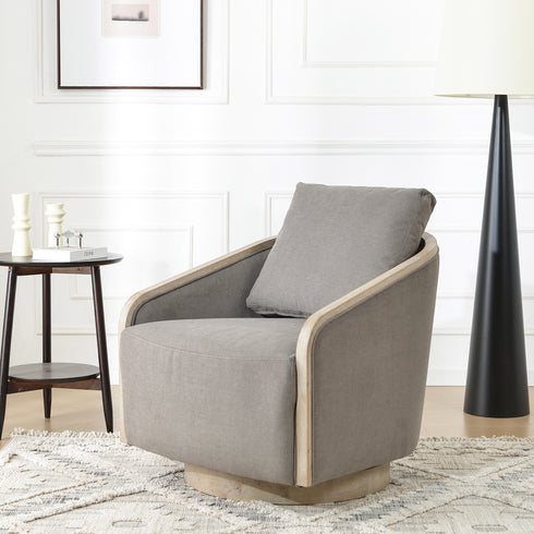 Barnett Swivel Barrel Chair - Slate Gray Modern Swivel Chair | Swivel Accent Chairs | Kinwell Furniture | Swivel Armchairs
