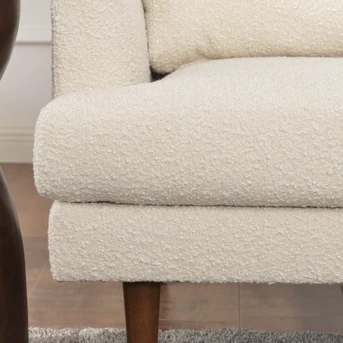 Cream Upholstered Loveseat – Albert Loveseat Sofa | 2-Seater Couch | Kinwell Furniture | Mid-Century Modern, Timeless Design