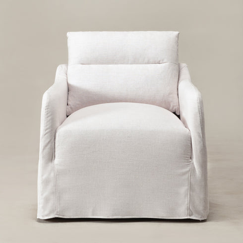 Clara Linen Slipcover Swivel Chair