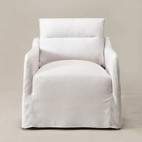 Clara Linen Slipcover Swivel Chair