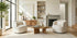 Ashlie Linen Swivel Barrel Chair - Ivory Modern Swivel Chair | Swivel Accent Chairs | Kinwell Furniture | Swivel Armchairs