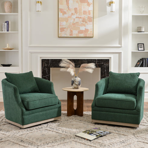 Minerva Swivel Barrel Chair - Green Modern Swivel Chair | Swivel Accent Chairs | Kinwell Furniture | Swivel Armchairs