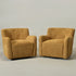 Vestie Chenille Swivel Barrel Chair - Camel Modern Swivel Chair | Swivel Accent Chairs | Kinwell Furniture | Swivel Armchairs