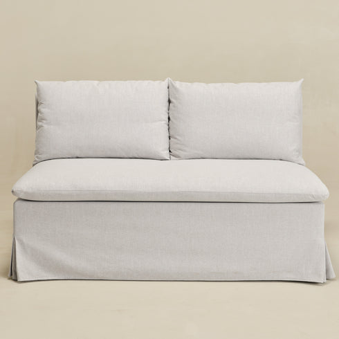 Nelly Performance Bench Banquette - Light Gray Modern Banquette Bench | Dining Benches & Banquettes | Kinwell Furniture | Upholstered Banquette Bench